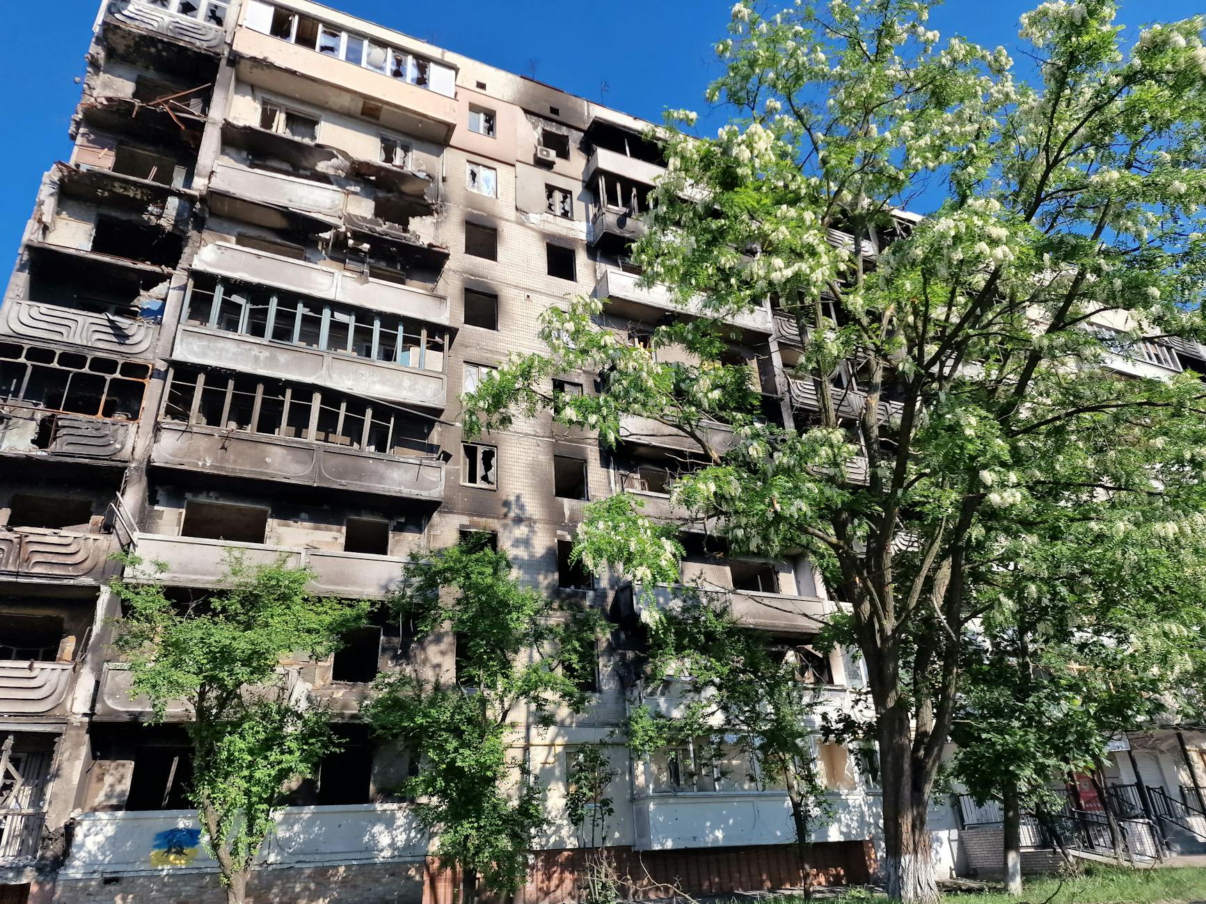 destroyed in war residential building