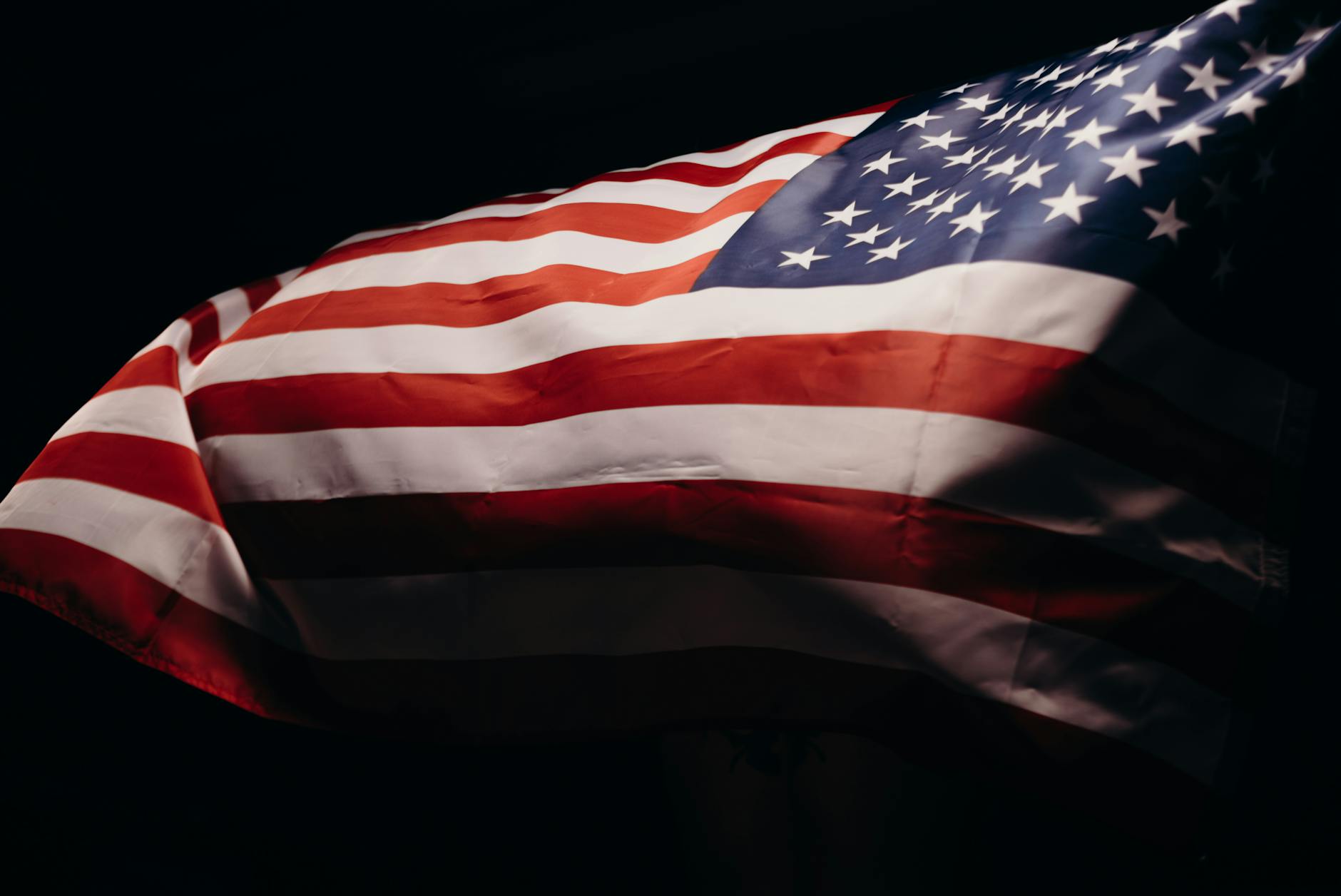 us a flag with black background